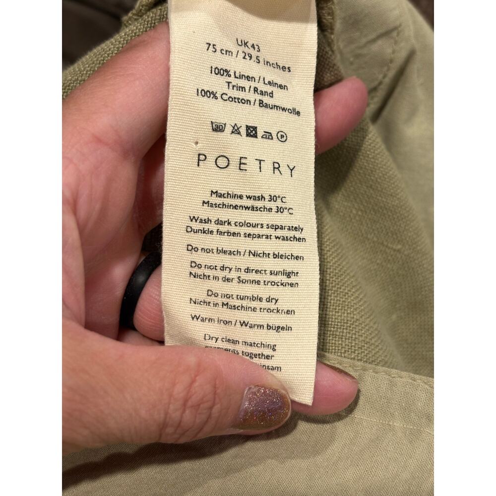 Poetry Tapered Leg Linen Trouser Pants Size 10 - Picture 9 of 11